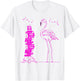 Pink Flamingo Read Books T-Shirt - T-Shirt | White