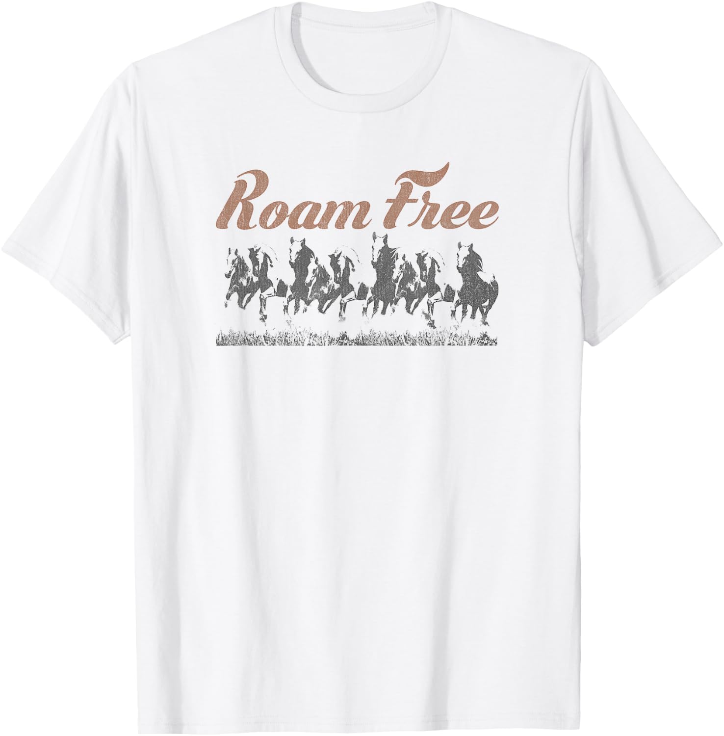 Roam Free Vintage Horses T-Shirt - T-Shirt | White