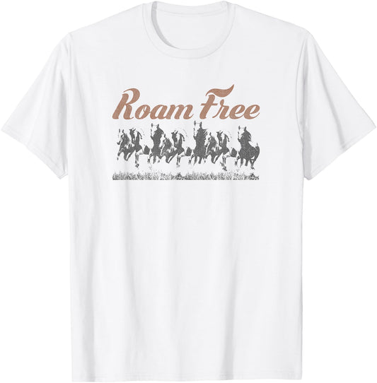 Roam Free Vintage Horses T-Shirt - T-Shirt | White