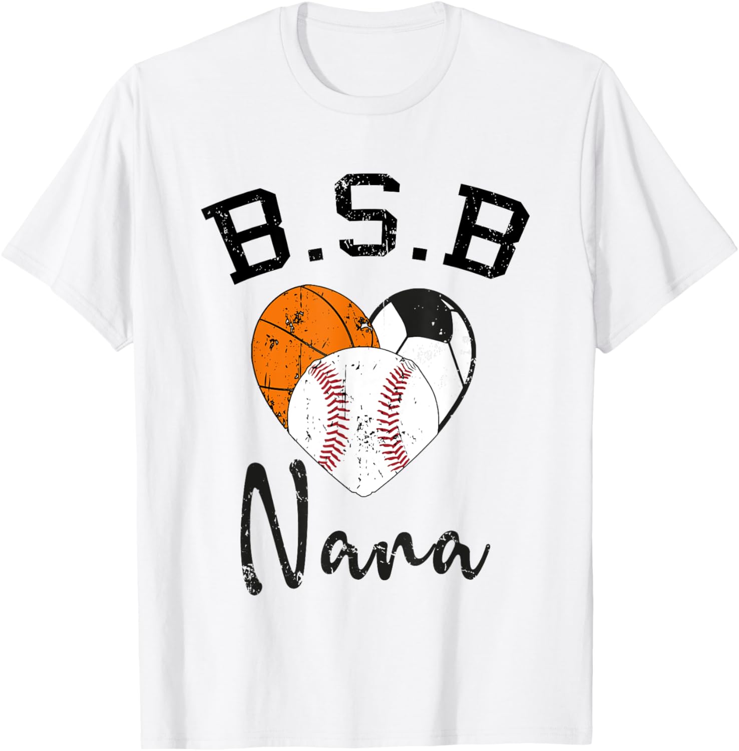 Basketball Soccer Baseball Nana T-Shirt - T-Shirt | White