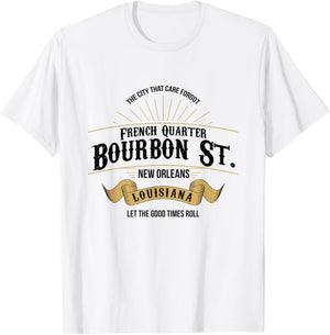 Vintage French Quarter Bourbon Street New Orleans Louisiana T-Shirt - T-Shirt | White