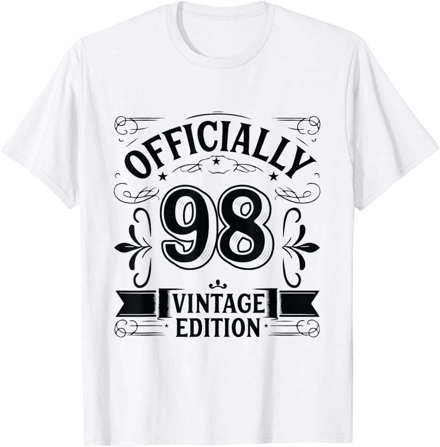 Officially 98 Year Old - Vintage Funny 98th Birthday T-Shirt - T-Shirt | White