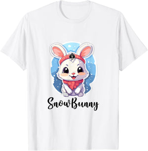 Snowbunny Cute Bunny Rabbit In The Snow T-Shirt - T-Shirt | White