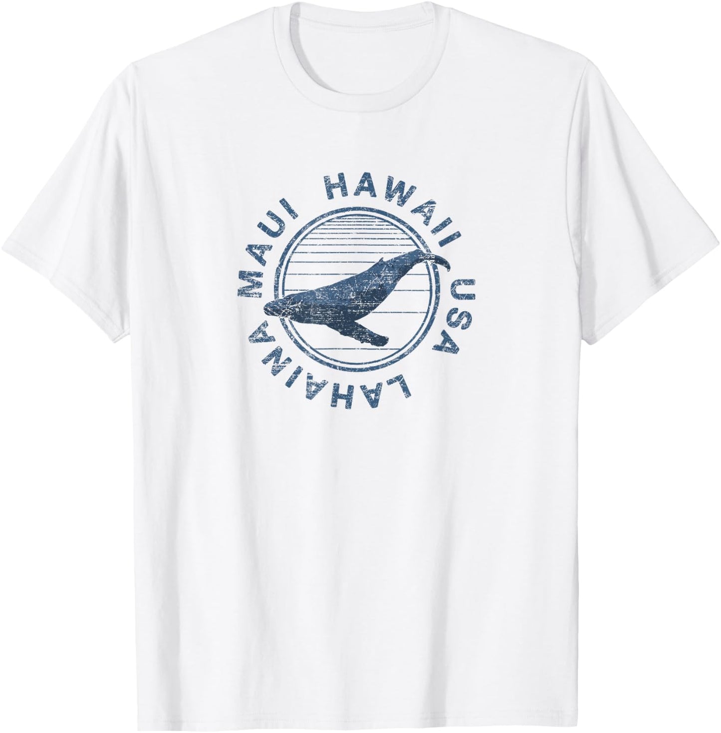 Maui Hawaii Lahaina Vintage Whale Retro T-Shirt - T-Shirt | White
