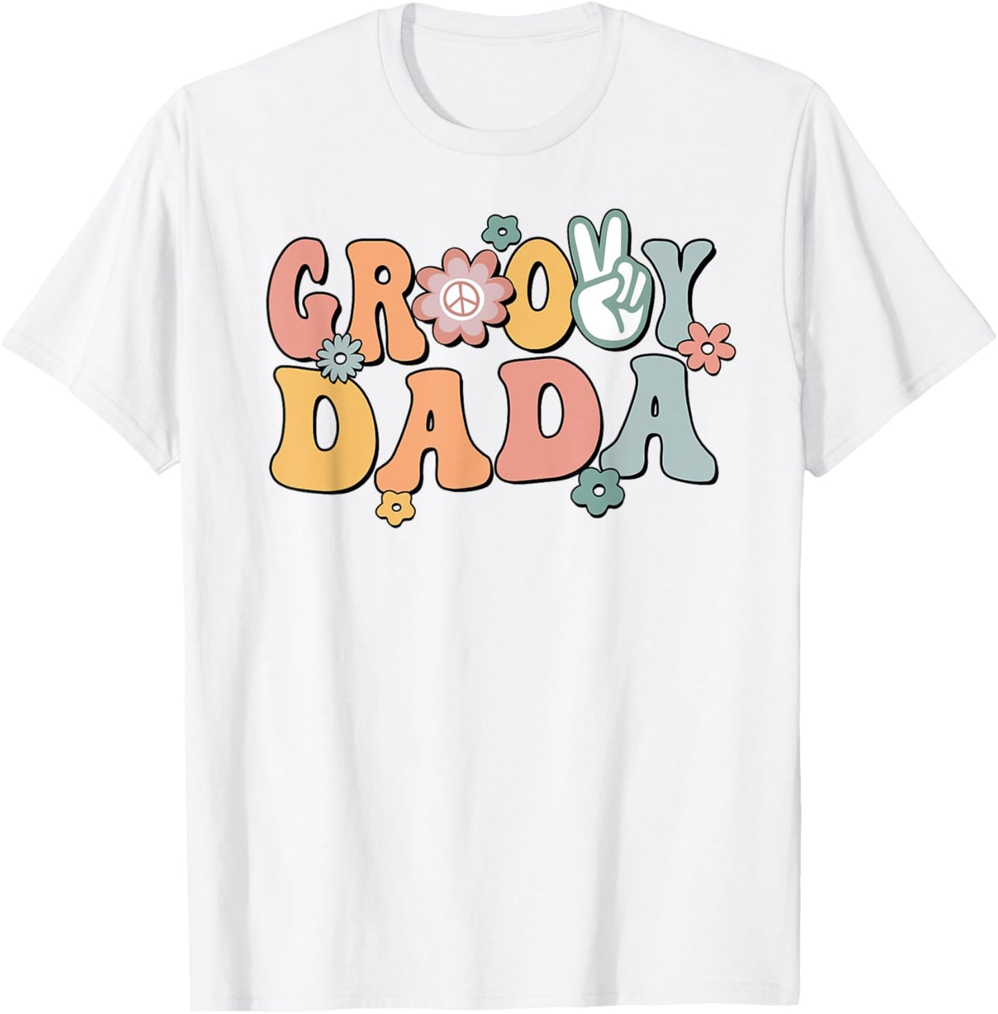 Groovy Dada Retro Dad Matching Family 1st Birthday Party T-Shirt - T-Shirt | White