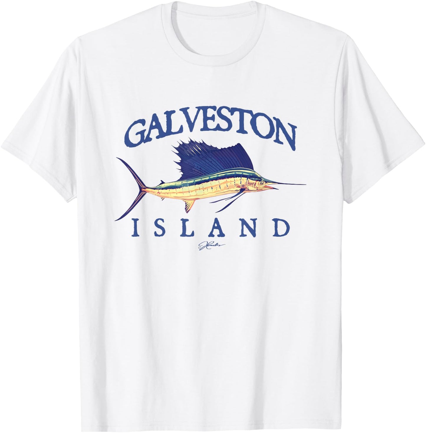 JCombs: Galveston Island, TX, Vintage Sailfish T-Shirt - T-Shirt | White
