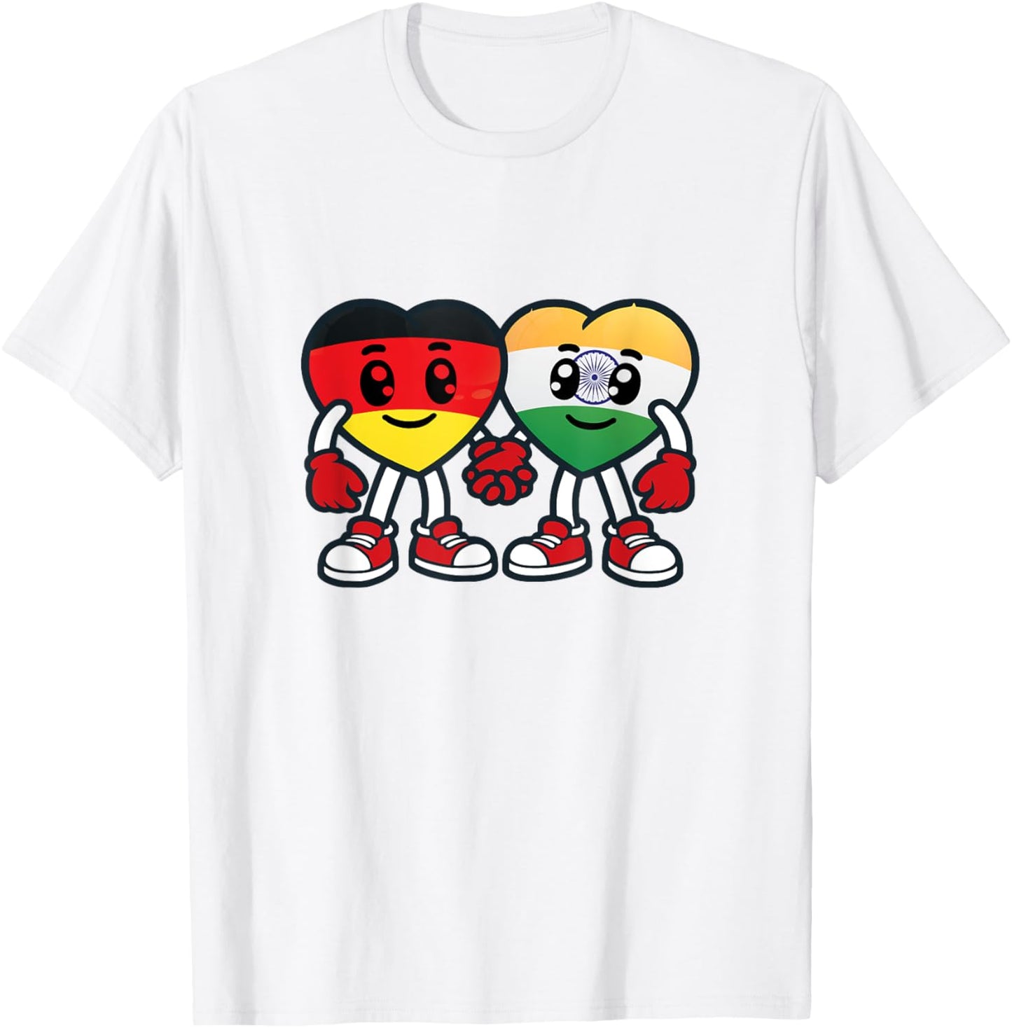 Freundschaftsherzen Deutschland Und Indien T-Shirt - T-Shirt | White