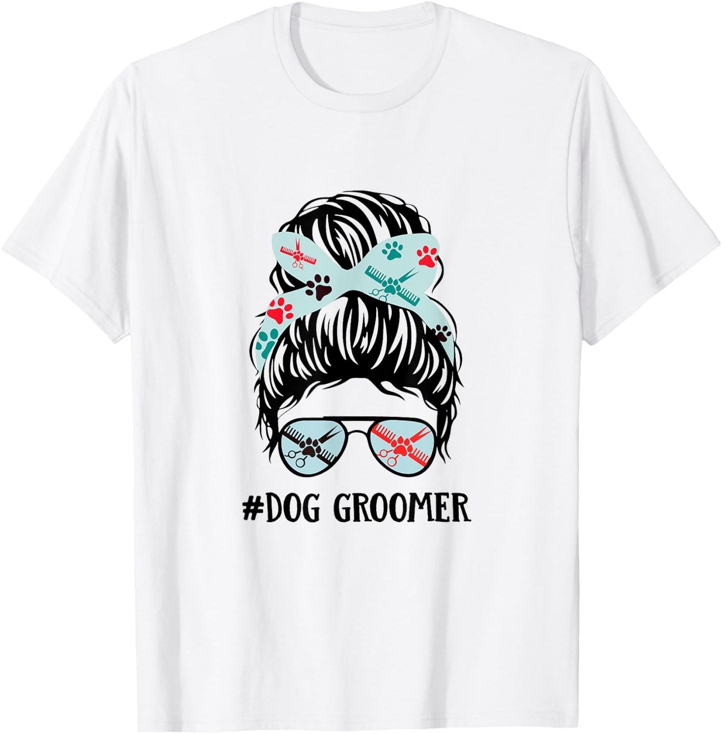 Dog Groomer Gift: Paw Print for Dog Lovers T-Shirt - T-Shirt | White