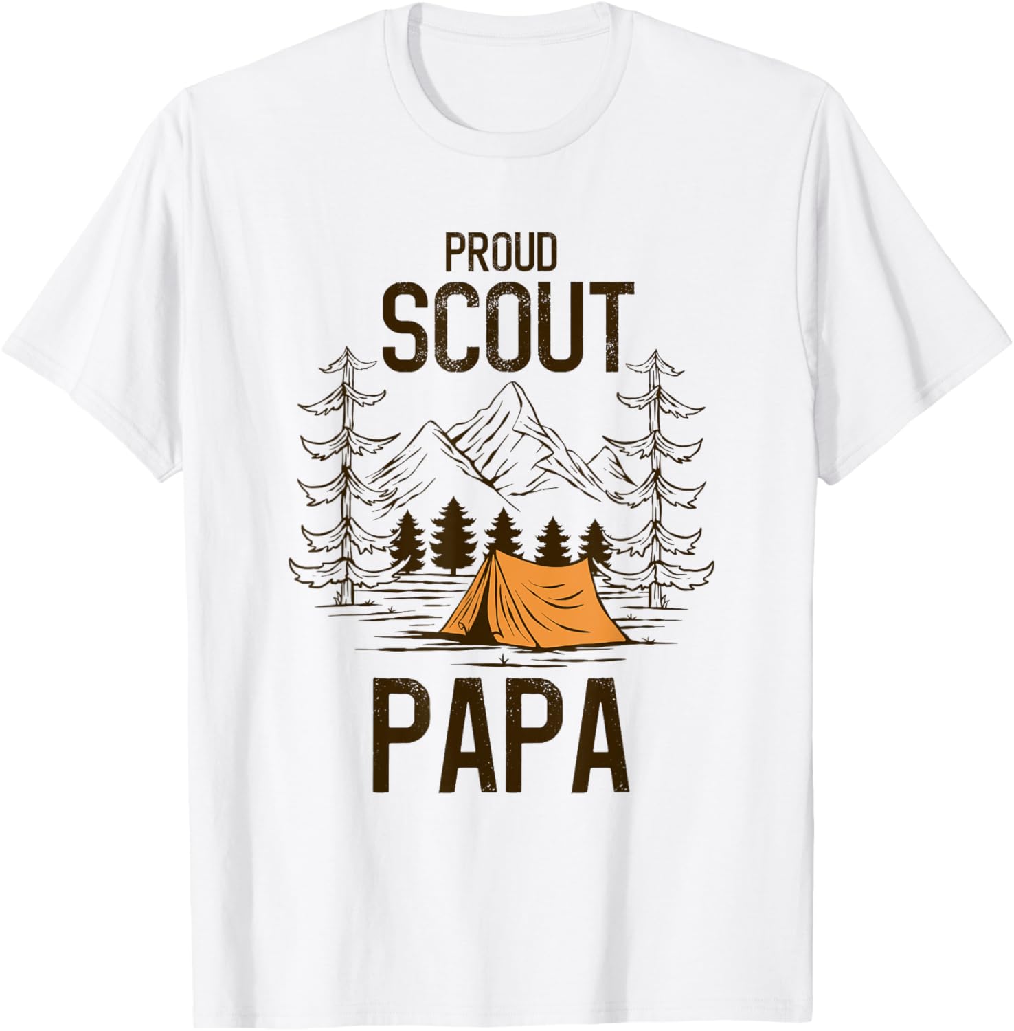 Proud Scout Papa Camping Scout Leader Adventure Travel T-Shirt - T-Shirt | White