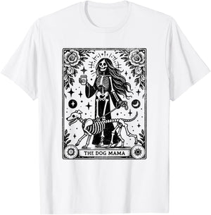 The Dog Mama Tarot Card Funny Skeleton Dog Mom Mother's Day Women T-Shirt - T-Shirt | White