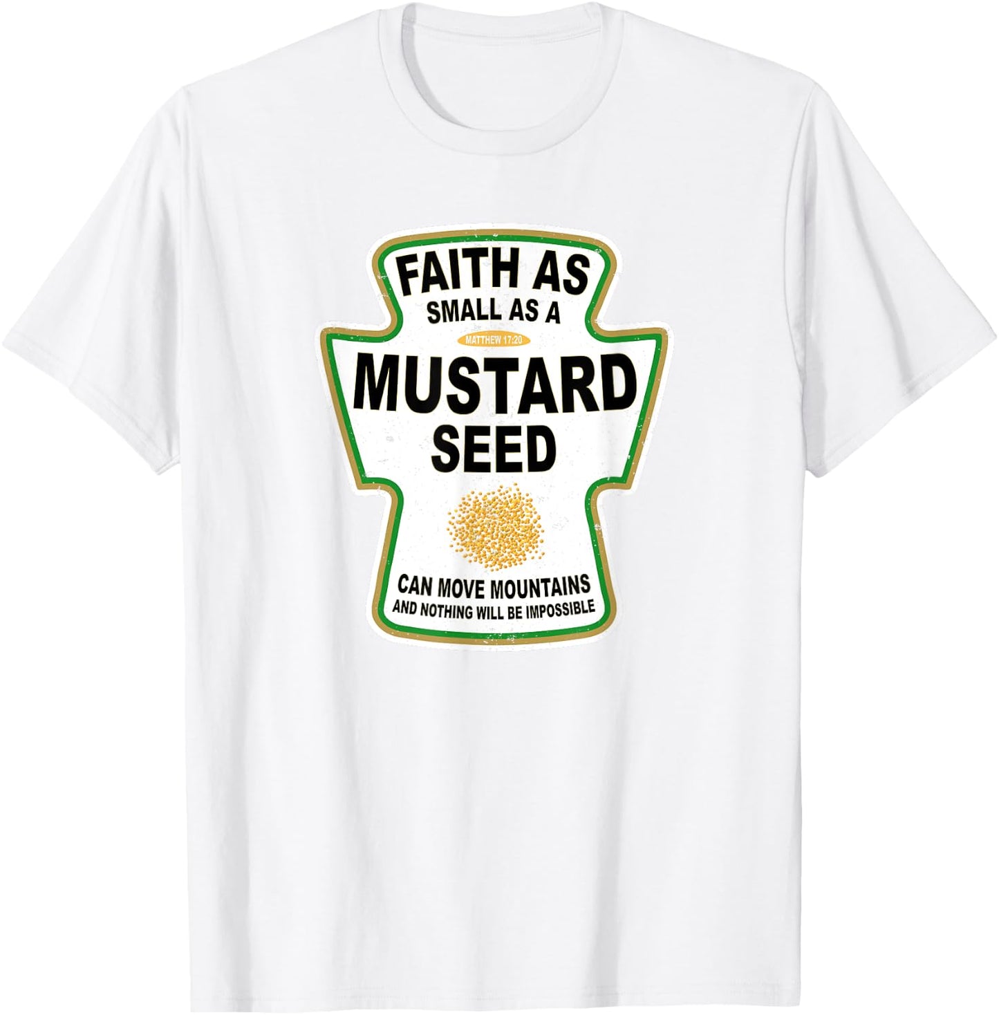 Grunge Christian Seed of Mustard Faith Jesus T-Shirt - T-Shirt | White