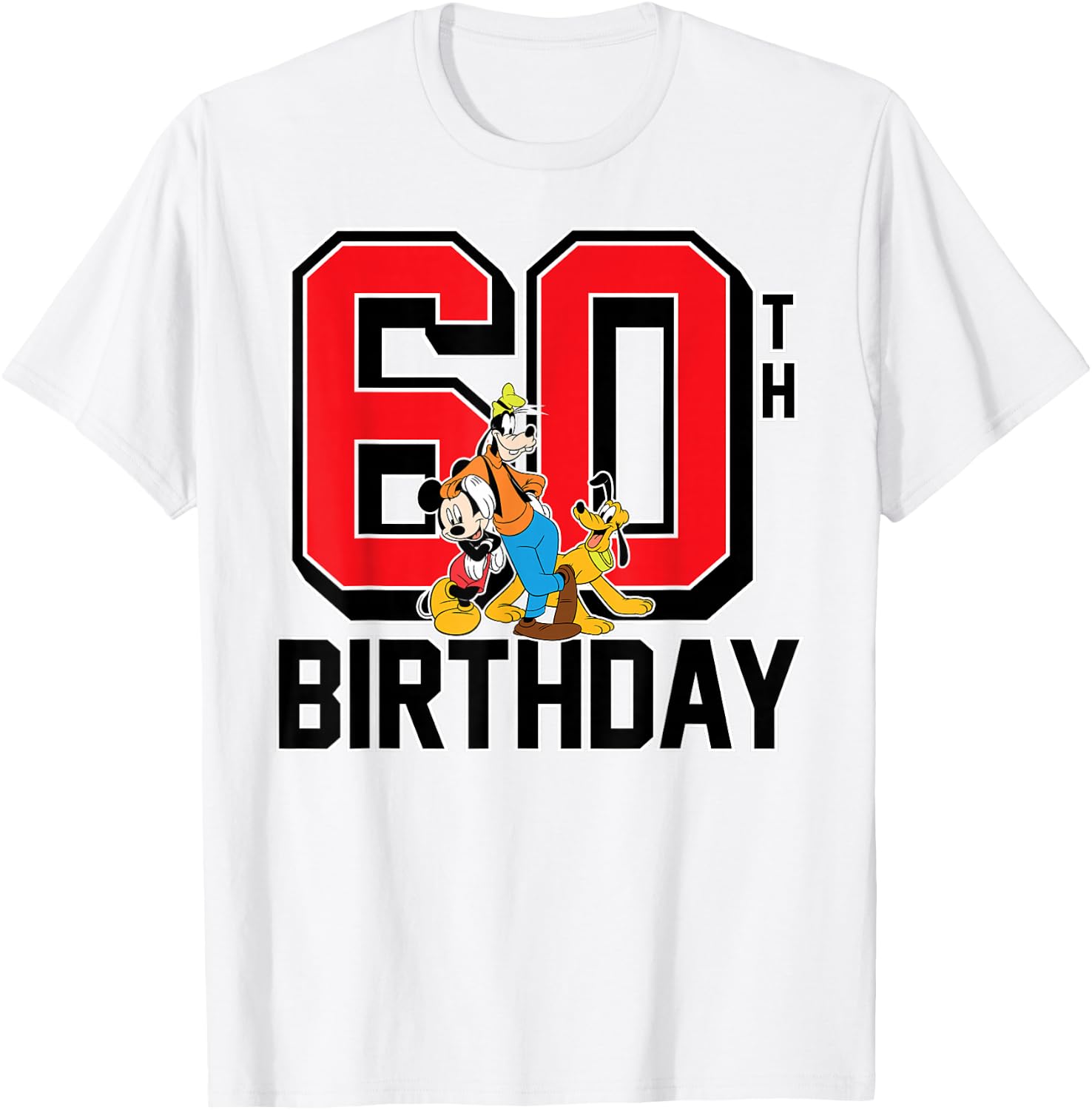 Mickey Mouse - Goofy Pluto 60th Birthday T-Shirt - T-Shirt | White