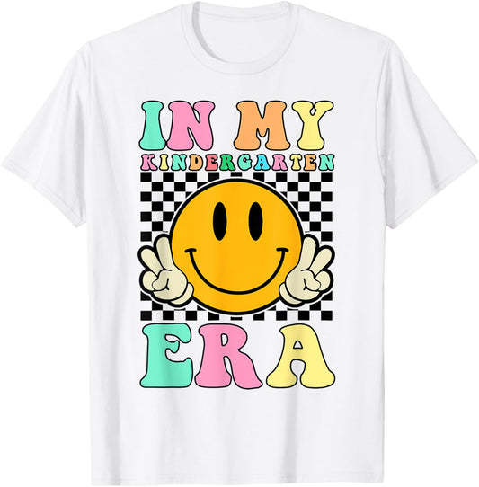 In My Kindergarten Era Retro Back To School Teacher Student T-Shirt - T-Shirt | White