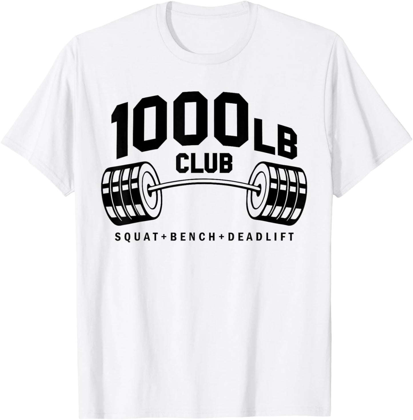1000 LB Pounds Club Weightlifting Workout Fitness Gym T-Shirt - T-Shirt | White