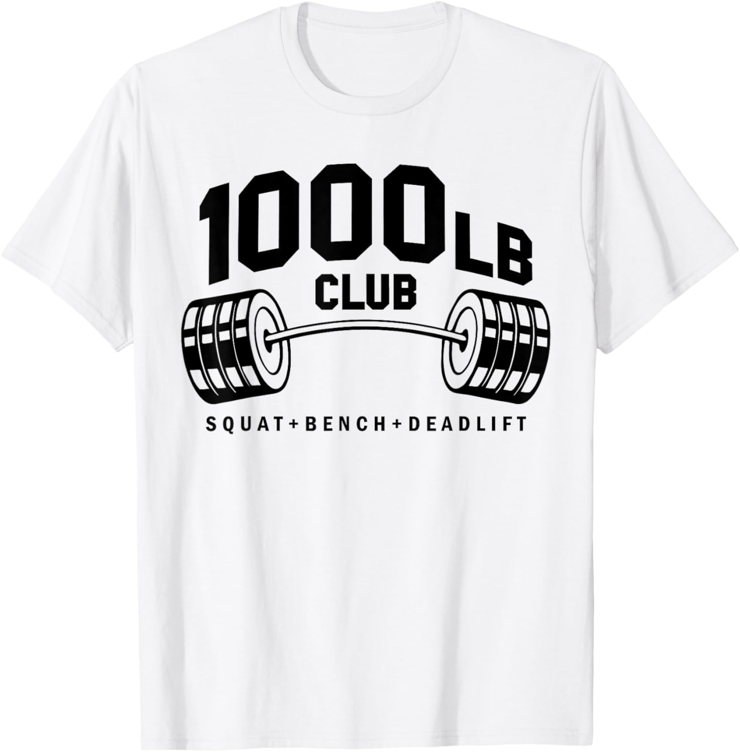 1000 LB Pounds Club Weightlifting Workout Fitness Gym T-Shirt - T-Shirt | White