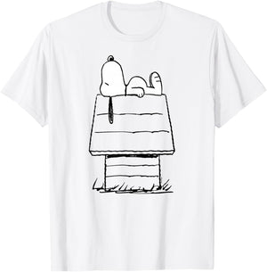 Peanuts - Snoopy On Dog House T-Shirt - T-Shirt | White