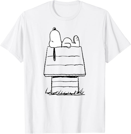 Peanuts - Snoopy On Dog House T-Shirt - T-Shirt | White