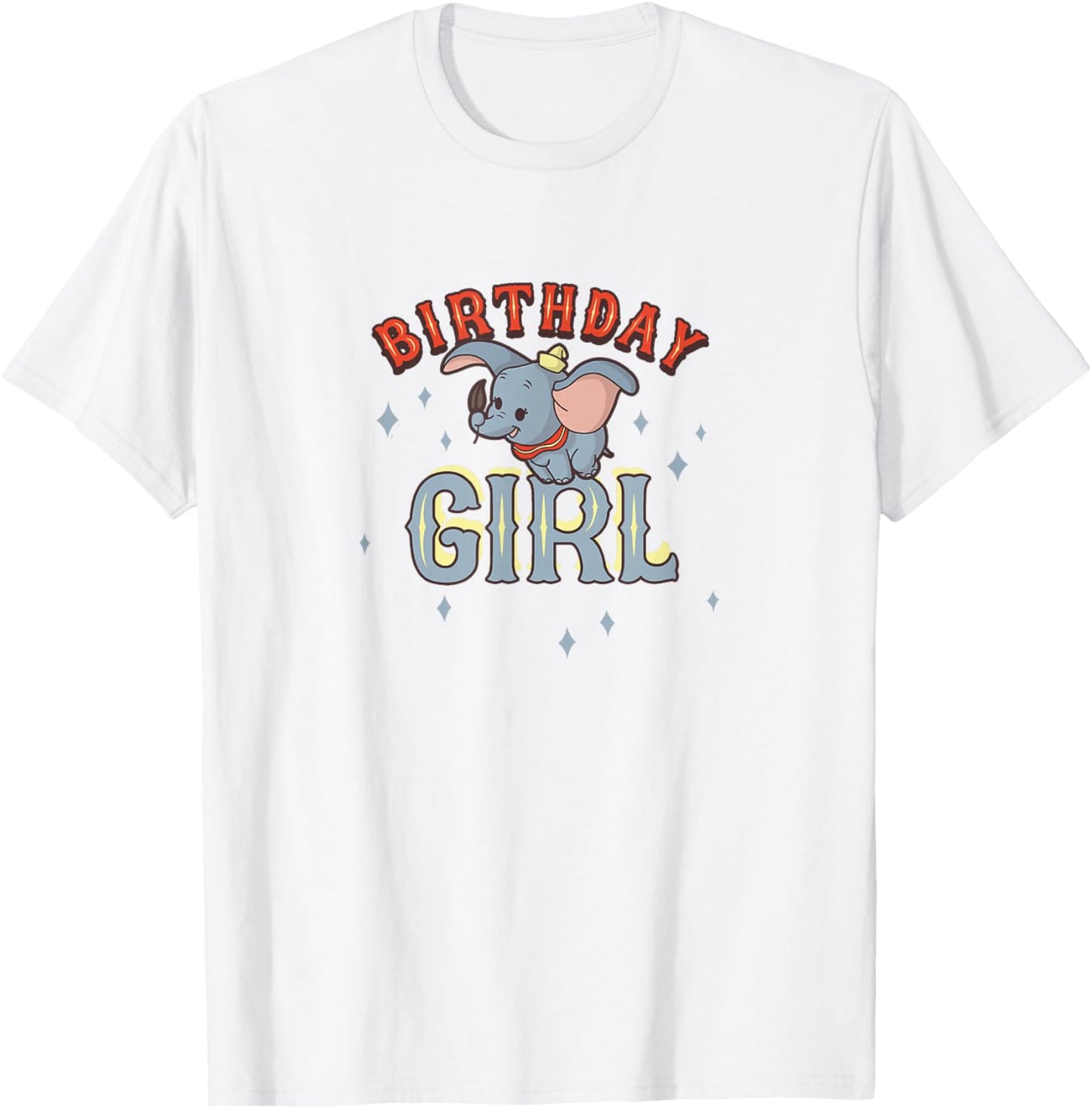 Disney Dumbo Birthday Girl Cute Flying Portrait T-Shirt - T-Shirt | White