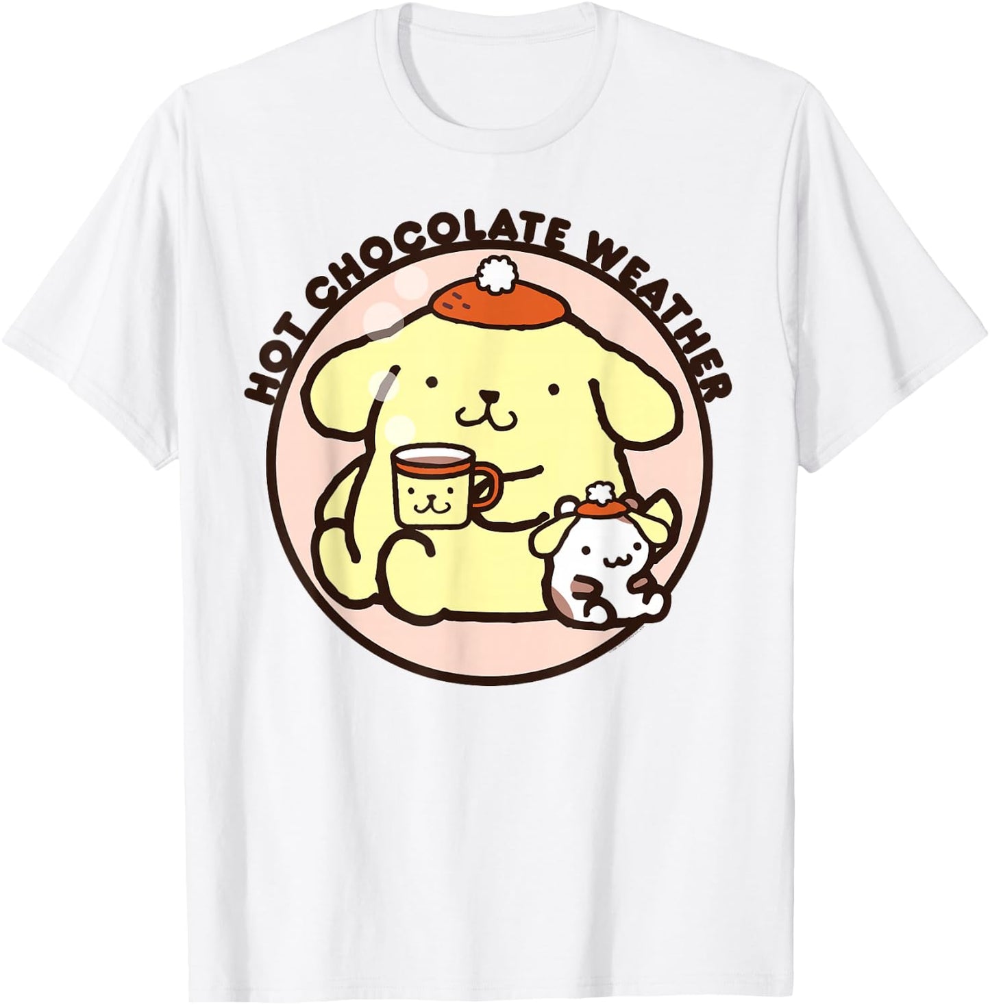 Pompompurin Hot Chocolate Weather T-Shirt - T-Shirt | White