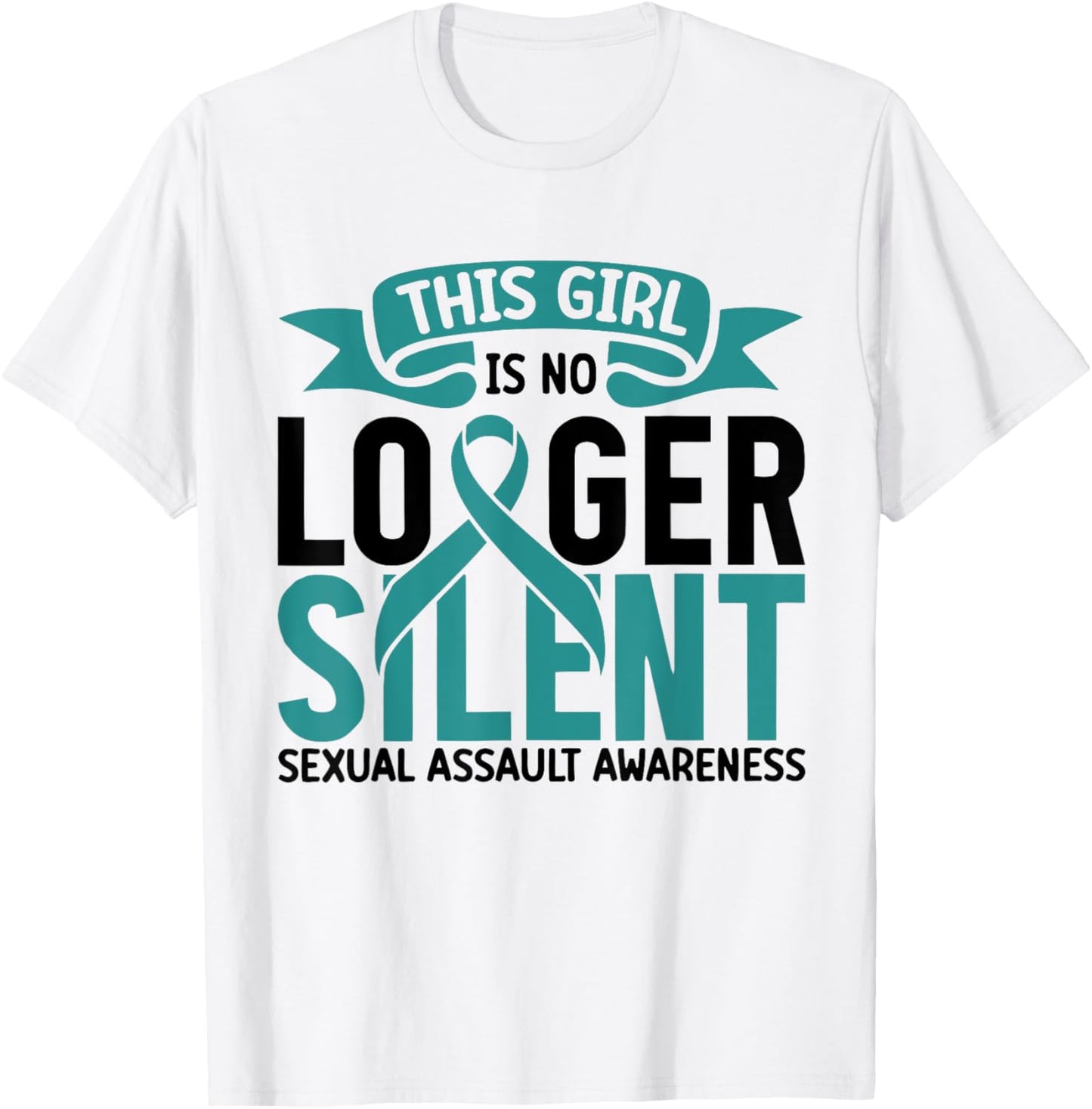 This Girl Is No Longer Silent Sexual Assault Awareness Month T-Shirt - T-Shirt | White