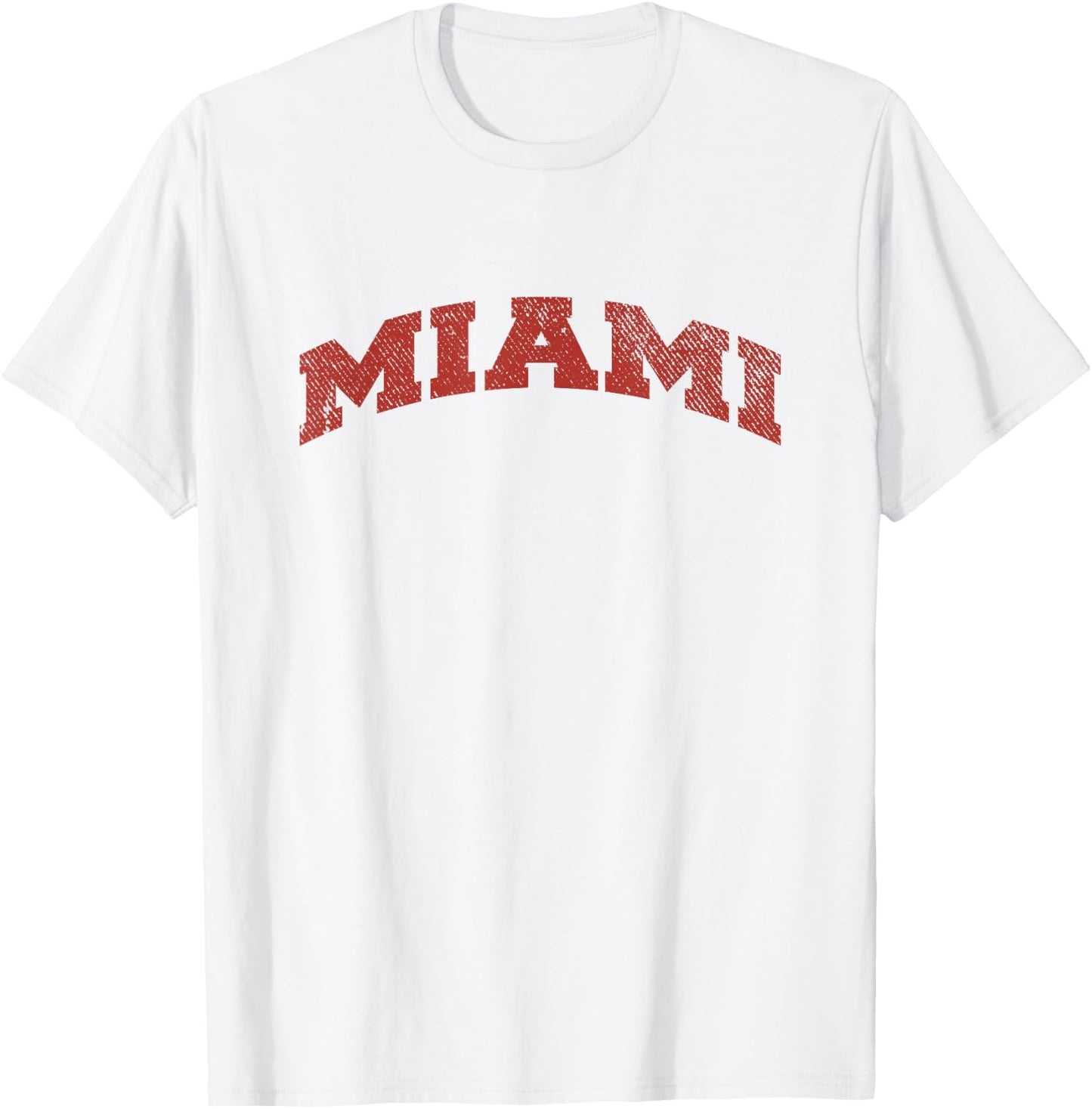 Miami Ohio Classic Athletic Sports Distressed T-Shirt - T-Shirt | White