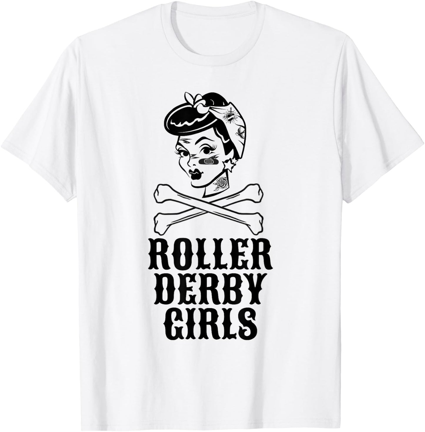 Roller Derby Girls Pinup Flat Track Roller Derby Shirt T-Shirt - T-Shirt | White