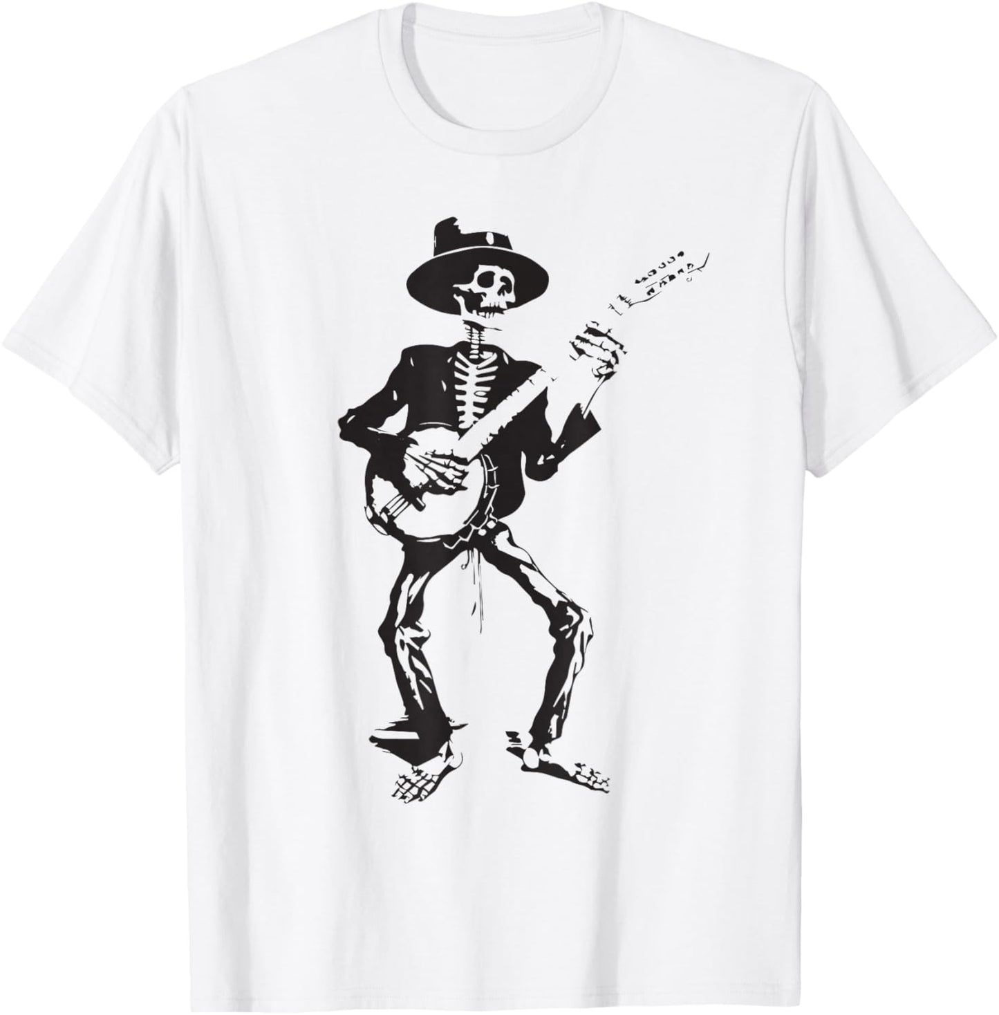 Banjo Dancing Skeleton Bluegrass Music Festival T-Shirt - T-Shirt | White
