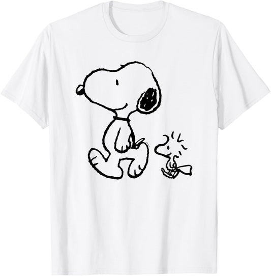 Peanuts - Snoopy Woodstock Walk T-Shirt - T-Shirt | White