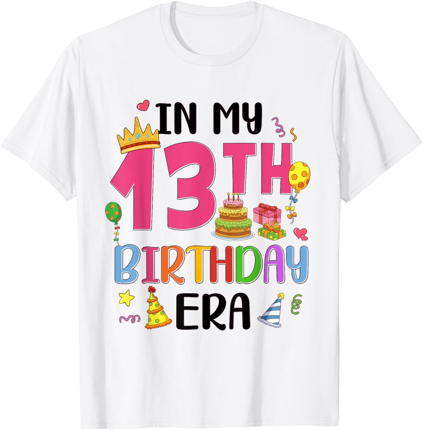13 Years Girl Official Teenager Birthday 13th Birthday Girls T-Shirt - T-Shirt | White