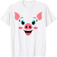 Pig Costume Cute Rubber Pig Face Halloween Men Women Kids T-Shirt - T-Shirt | White