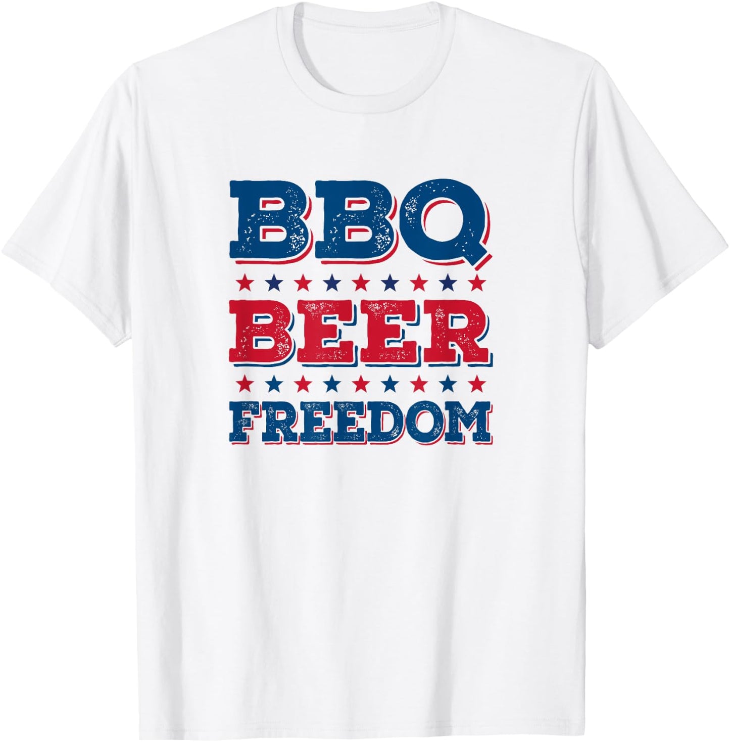 Bbq Beer Freedom Bbq, Beer, Freedom T-Shirt - T-Shirt | White