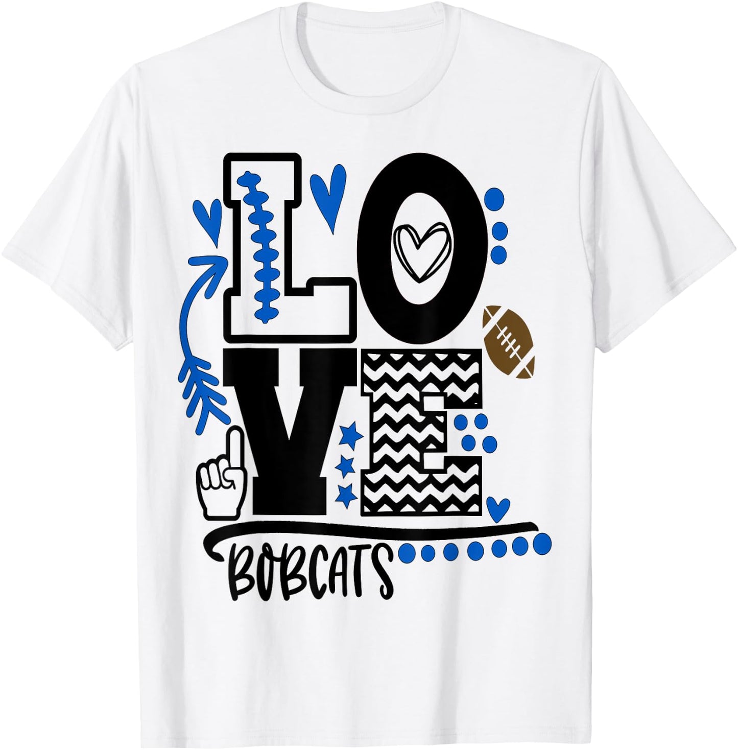 Football, bobcats, shirt, cats, mom, school spirit, t shirt T-Shirt - T-Shirt | White