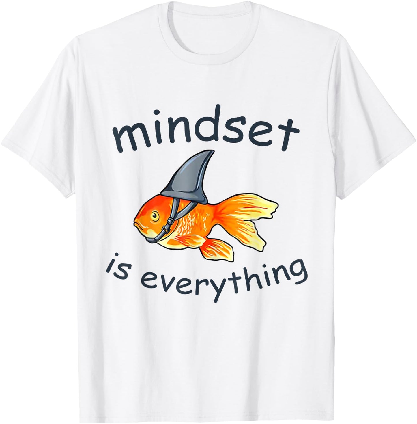 Everything Is Mindset Shark Fin Goldfish Vintage T-Shirt - T-Shirt | White