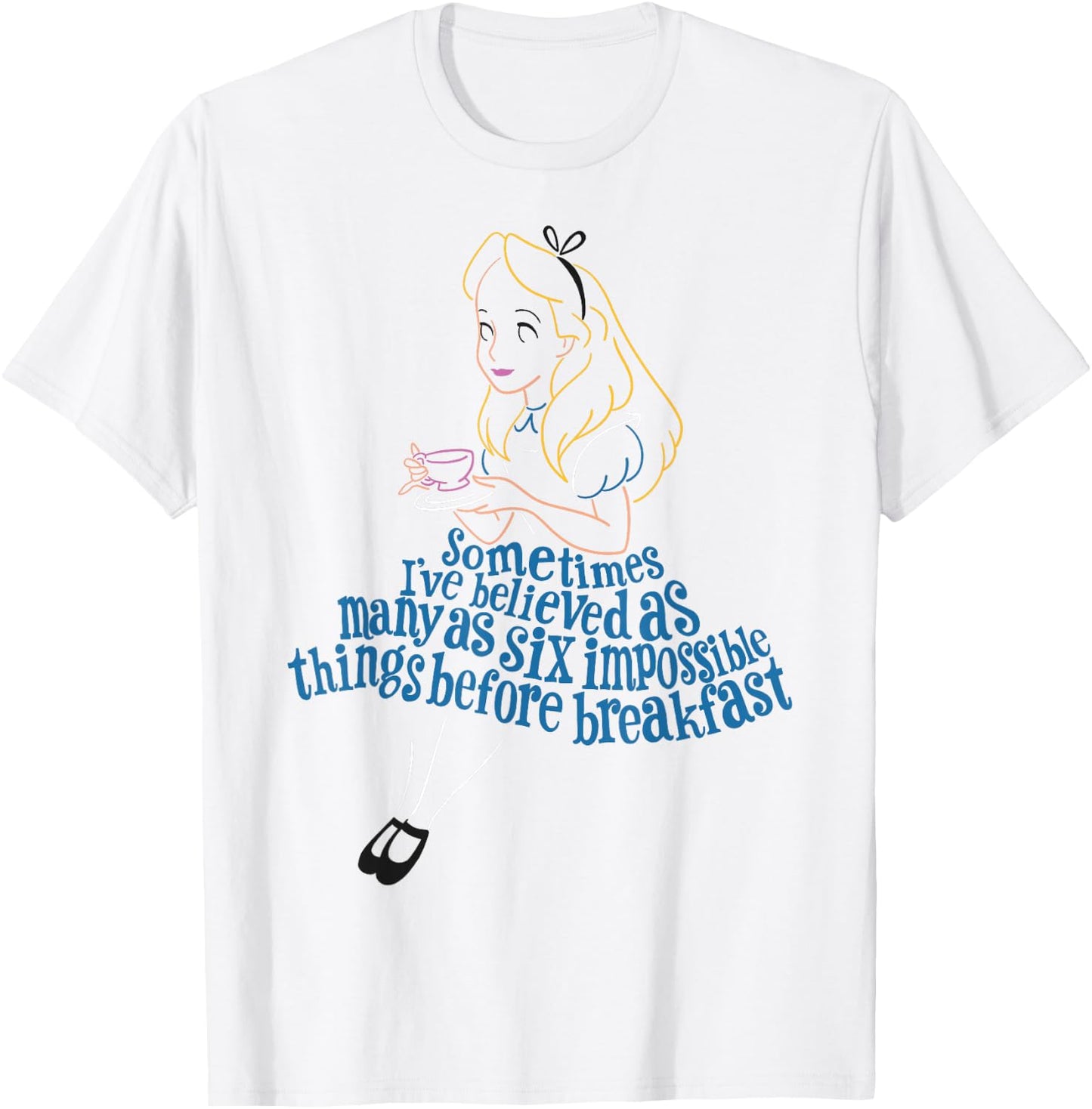 Disney Alice in Wonderland As Many As Six Impossible Things T-Shirt - T-Shirt | White