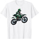 Dirt Bike Leprechaun Funny St Patrick's Day Racer Motorcycle T-Shirt - T-Shirt | White