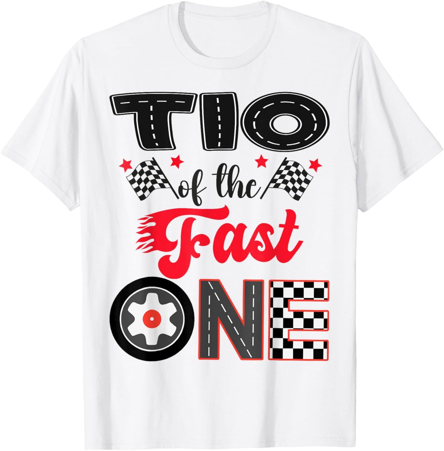 Tio Of The Fast One Car Racing Dad 1St Birthday Boy T-Shirt - T-Shirt | White