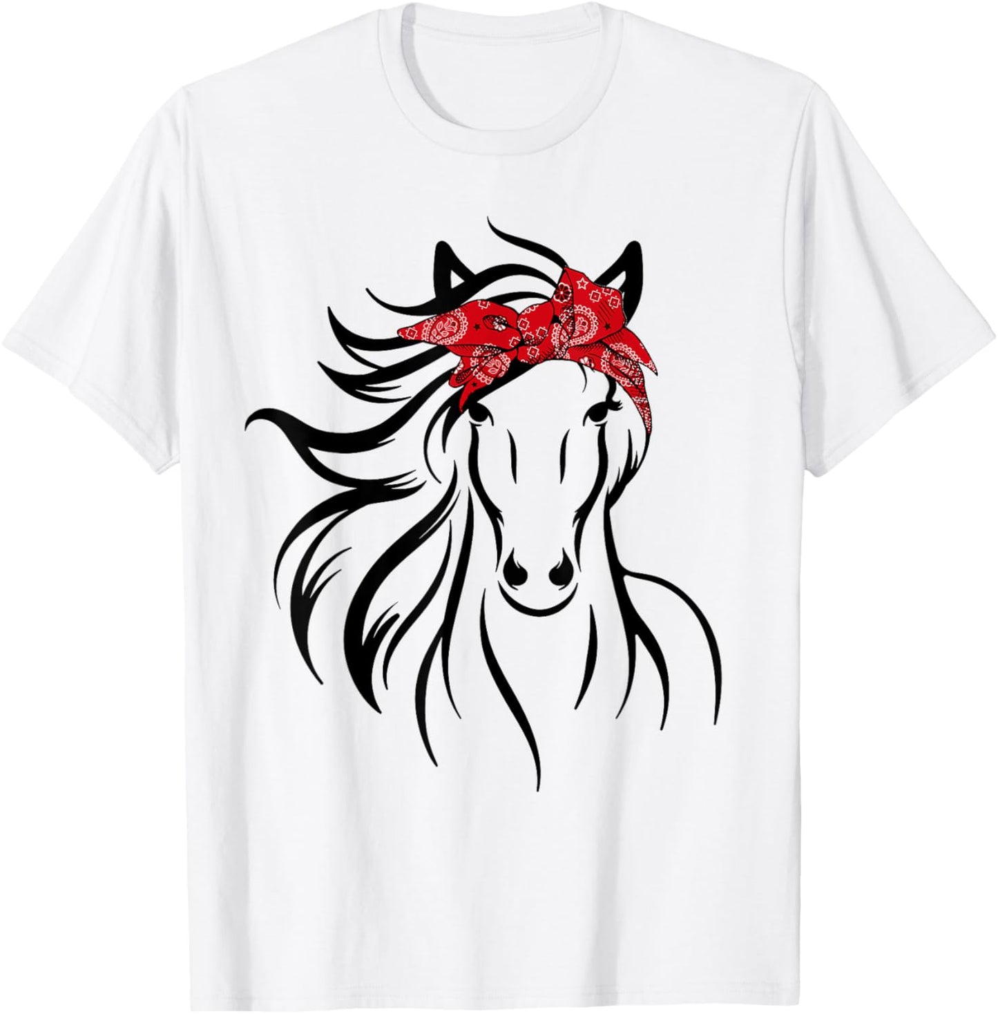 Horse Bandana for Horseback Riding Horse Lover T-Shirt - T-Shirt | White