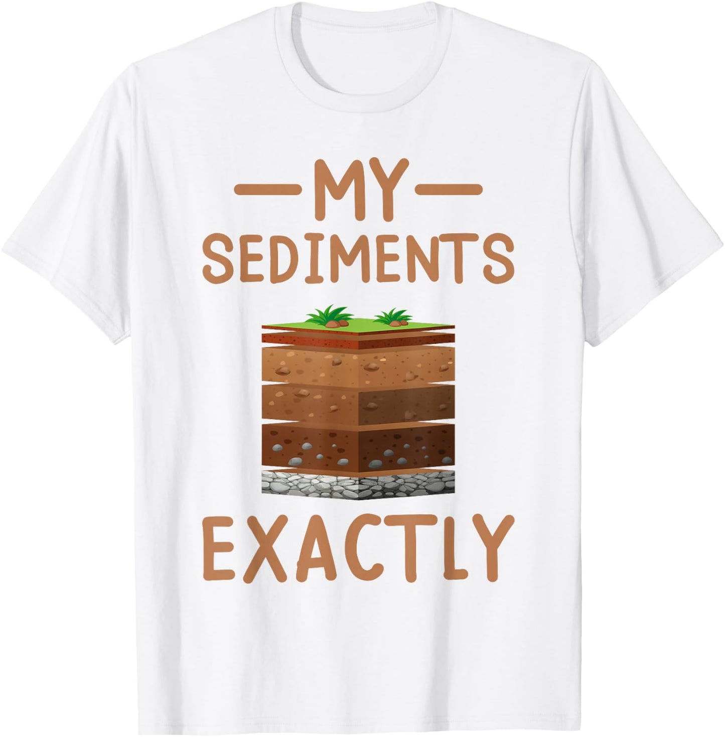 Geologist Science Nerd Geology Puns My Sediments Exactly T-Shirt - T-Shirt | White