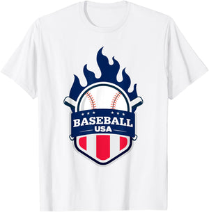 Baseball USA Support the Team Shirt USA Flag Playoff T-Shirt - T-Shirt | White