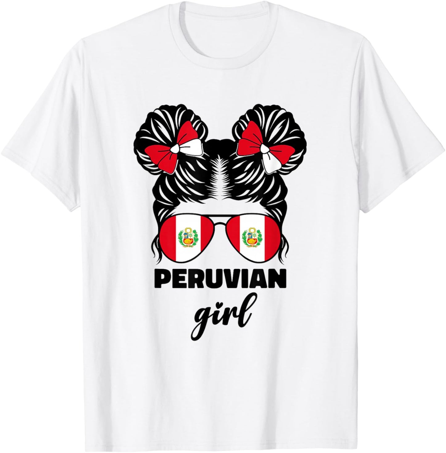 Peruvian Girl For Kids Girls Toddler Peru Flag Peruana Perú T-Shirt - T-Shirt | White