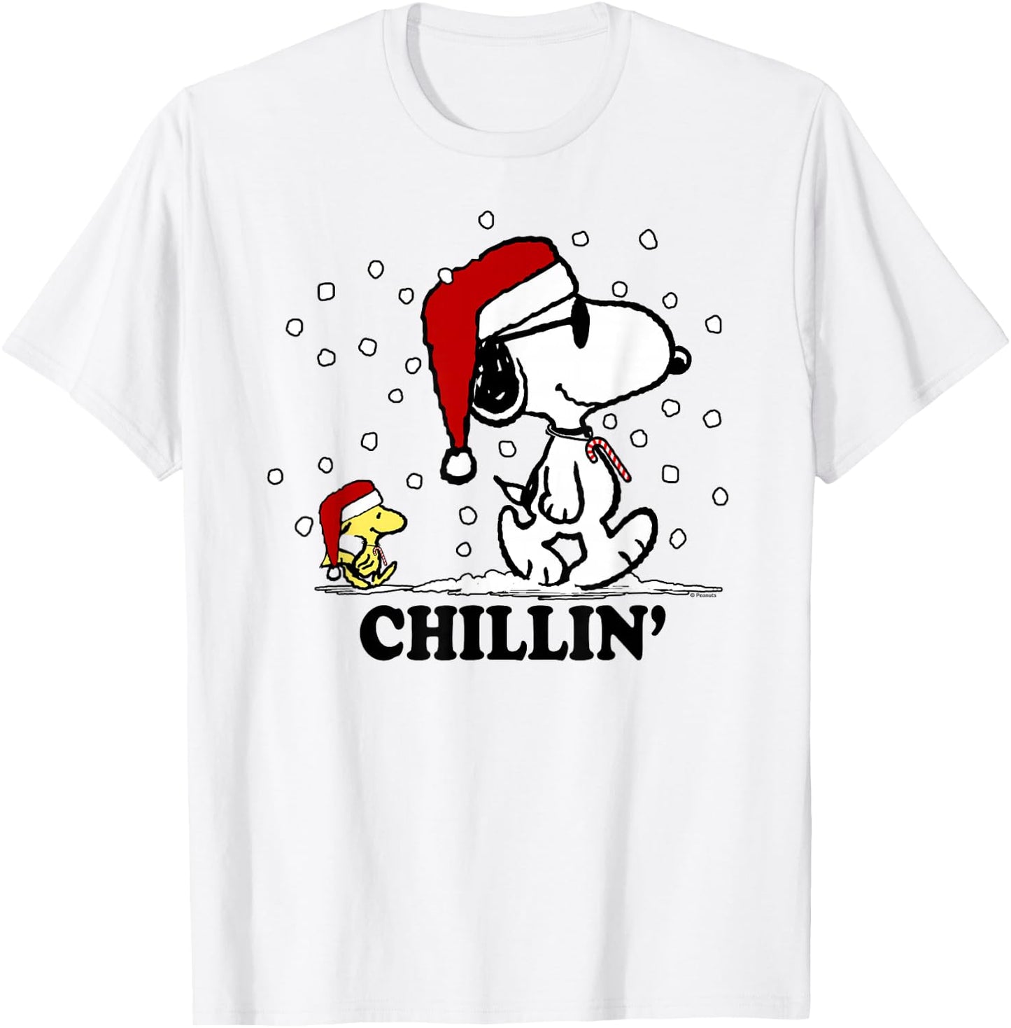 Peanuts Holiday Snoopy Snowfall Chillin' Short Sleeve T-Shirt - T-Shirt | White