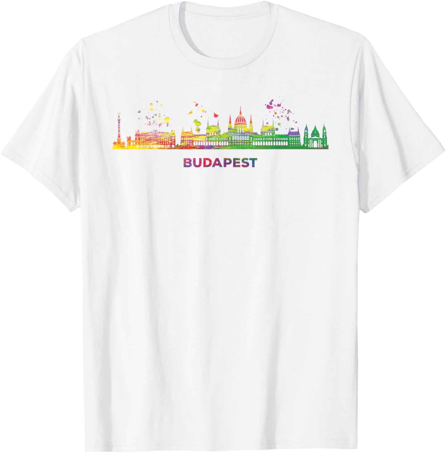 Budapester Skyline Colorful Cityscape Budapest T-Shirt - T-Shirt | White