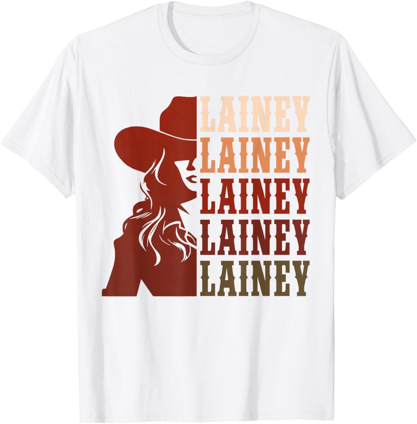 Girl Retro First Name Lainey Personalized Cowgirl Party T-Shirt - T-Shirt | White