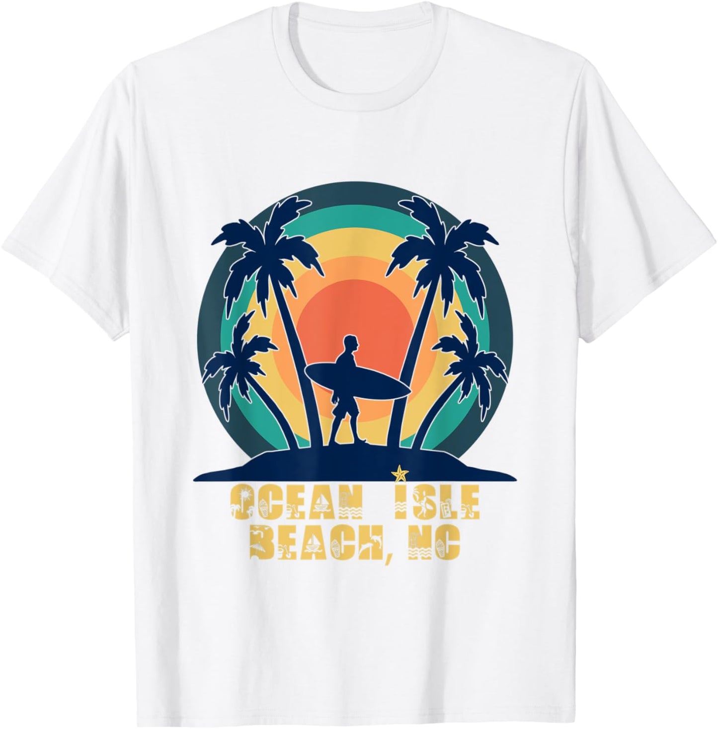 Ocean Isle Beach NC, North Carolina Beach Lover Men Women Kids T-Shirt - T-Shirt | White
