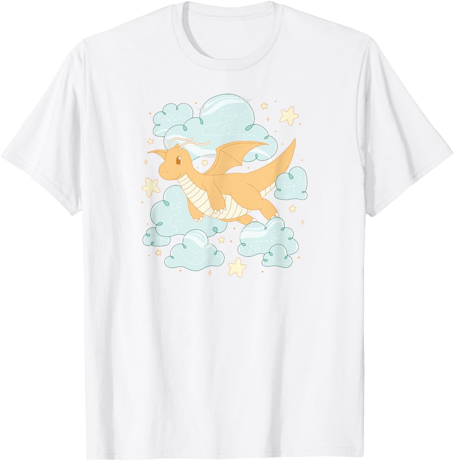 Pokémon - Celestial Pastel Dragonite Clouds White T-Shirt - T-Shirt | White