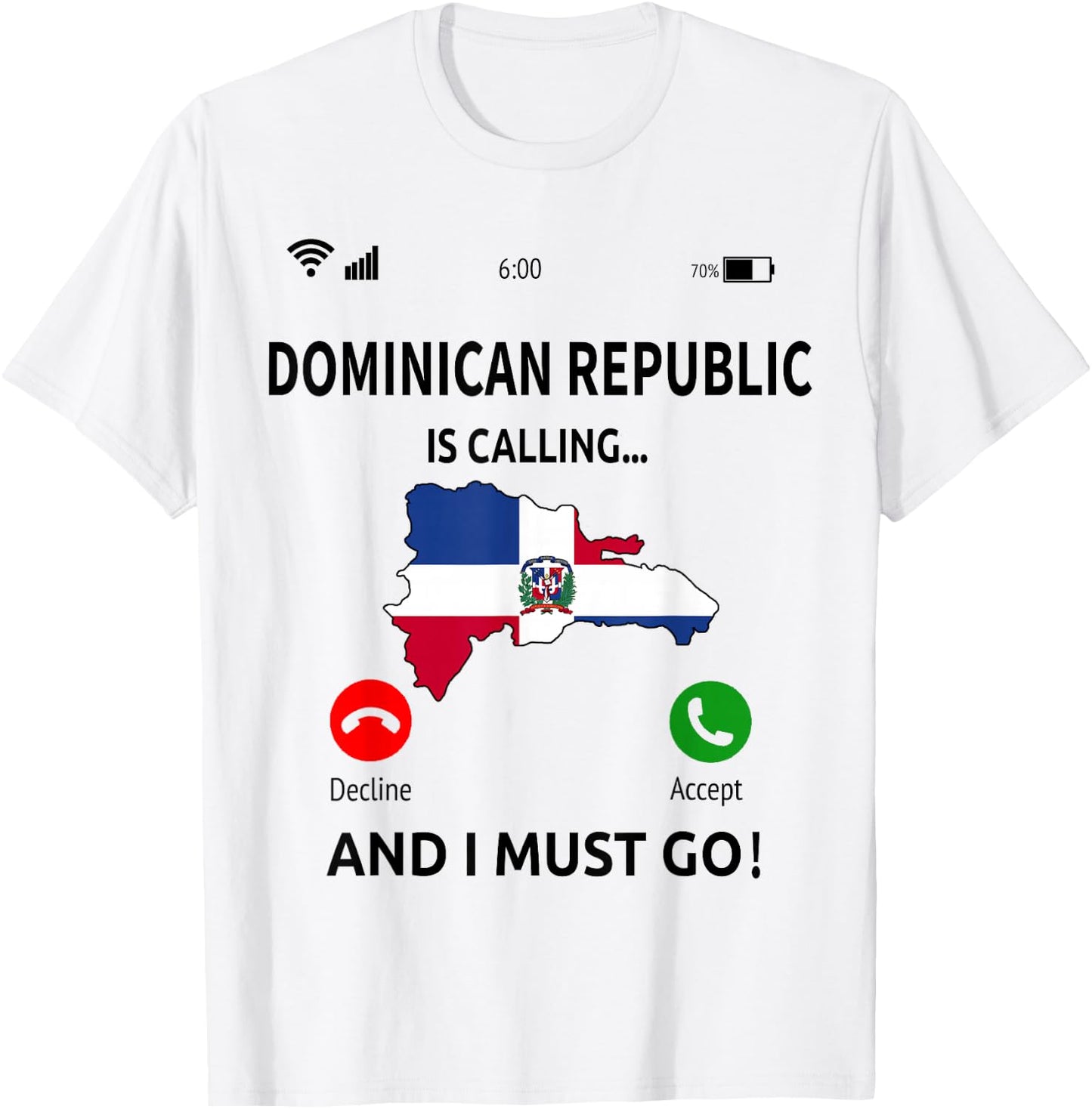 Dominican Republic Is Calling Republica Dominicana T-Shirt - T-Shirt | White