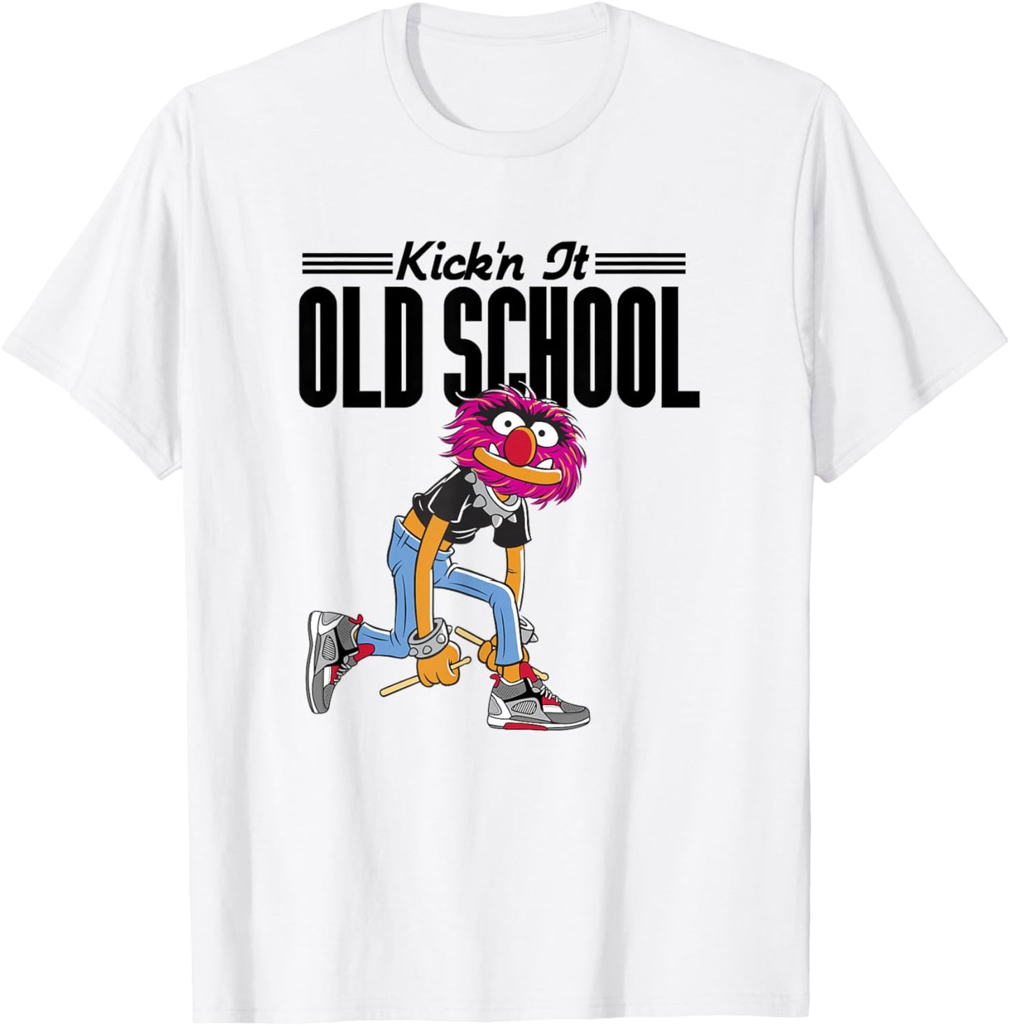 Disney The Muppets Kick'n It Old School Vintage Retro Animal T-Shirt - T-Shirt | White