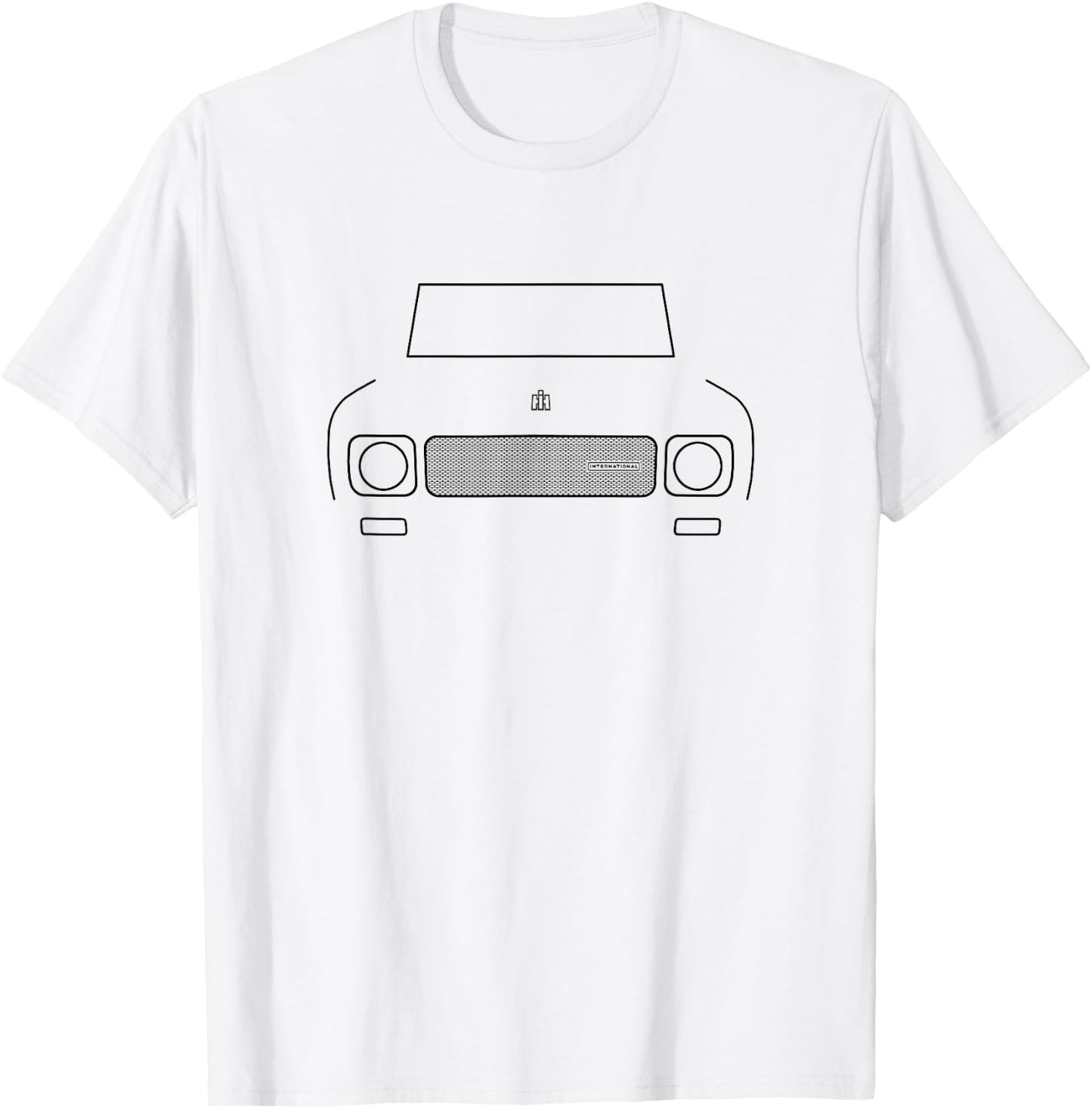 International Harvester Scout 800A 1970 truck black outline T-Shirt - T-Shirt | White