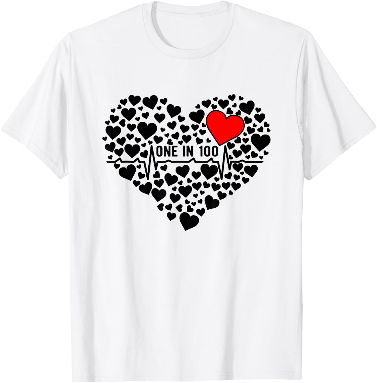 One In 100 CHD Warrior Congenital Heart Disease Awareness T-Shirt - T-Shirt | White