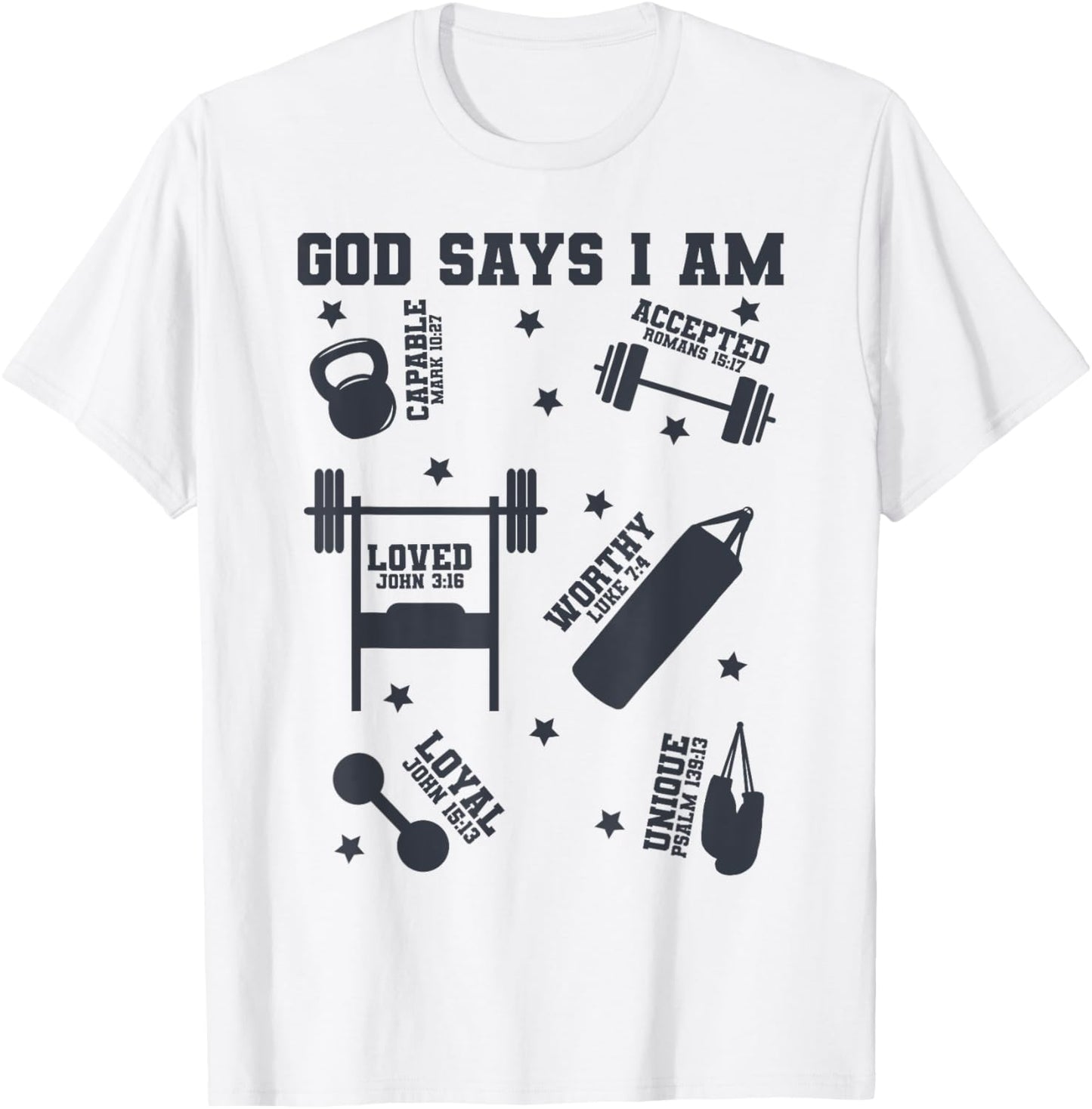 God Says I Am Gym Lover Men Women Christian T-Shirt - T-Shirt | White